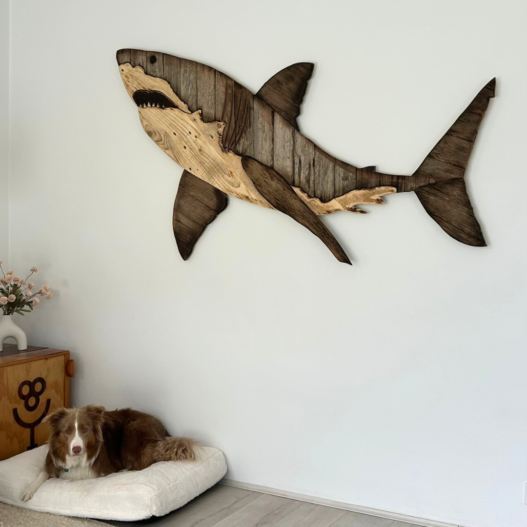 Life-Size Great White Shark Sculpture