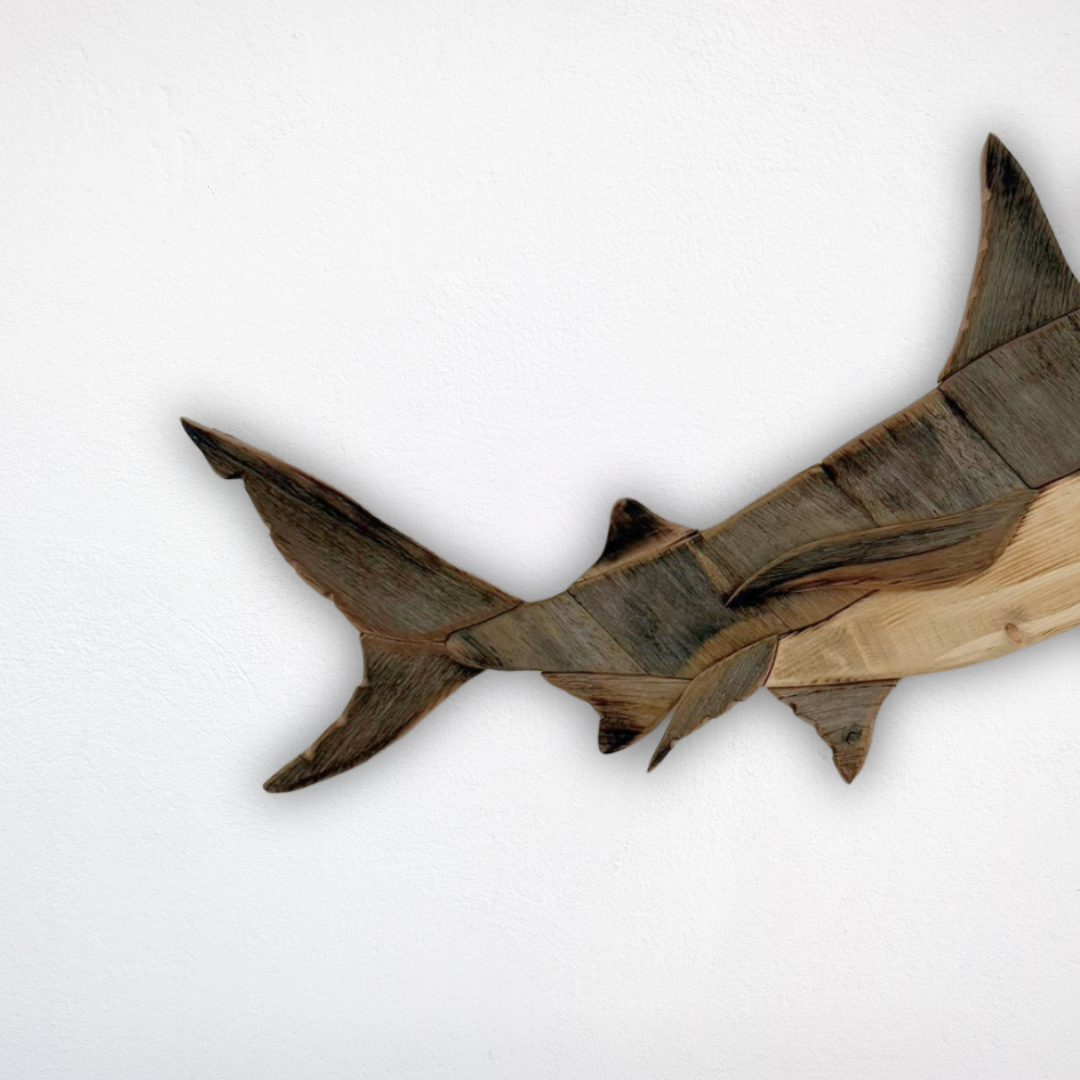 Wooden Hammerhead Shark Sculpture