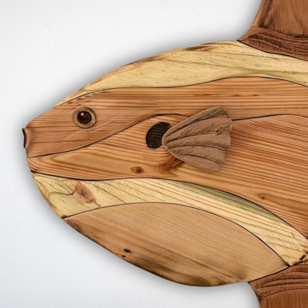 Wooden Mola Mola Sculpture