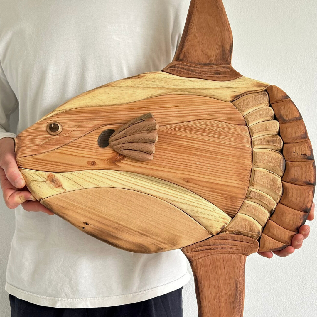 Wooden Mola Mola Sculpture