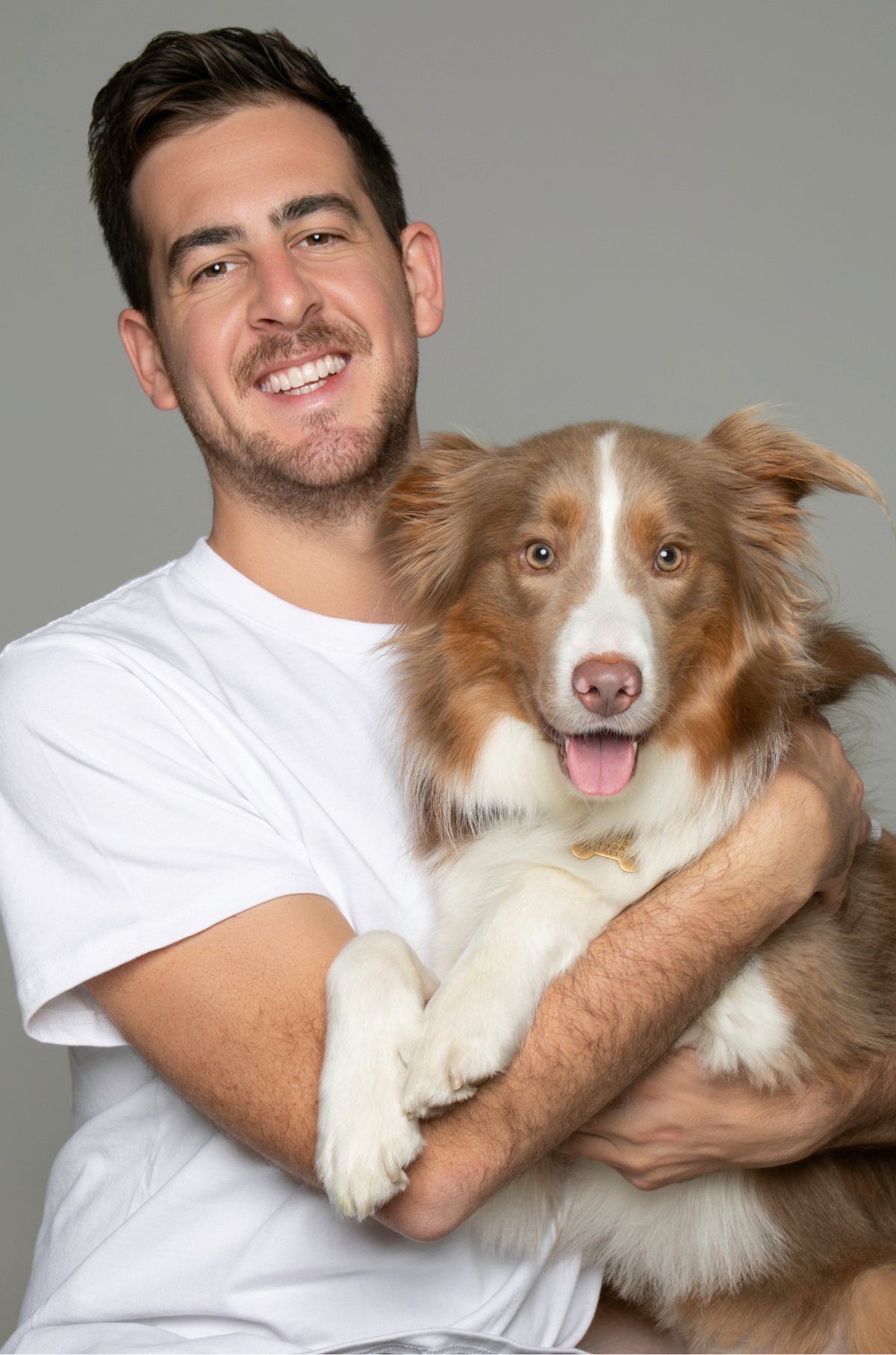Enrico Pastrello holding Jacky Boy