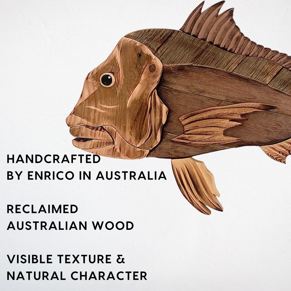 Snapper Sculpture | Handmade Reclaimed Wood Coastal Wall Art – 142 ...
