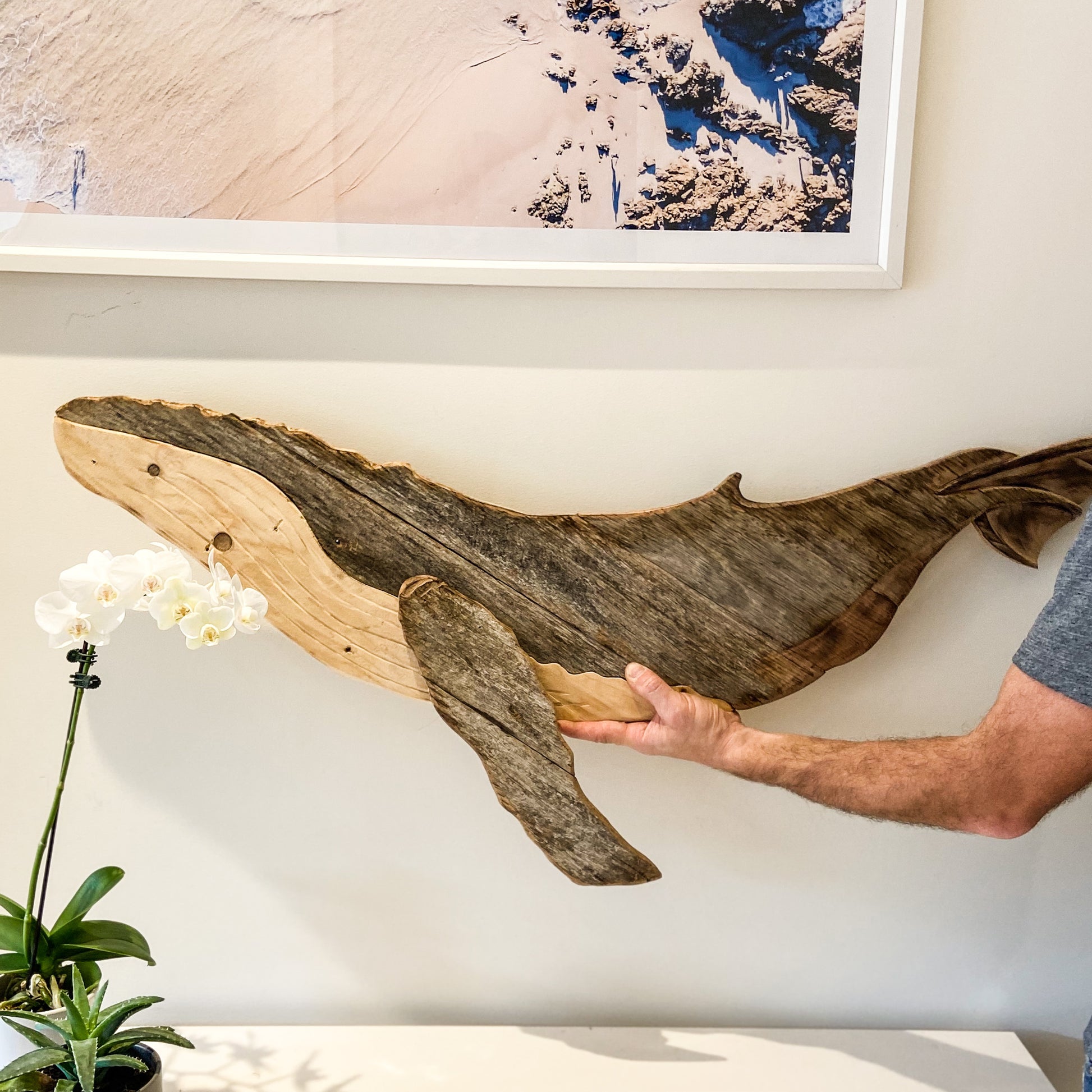 Wood Art Reclaimed Wood Home Decor Humpback Whale 142 Wooden Heart
